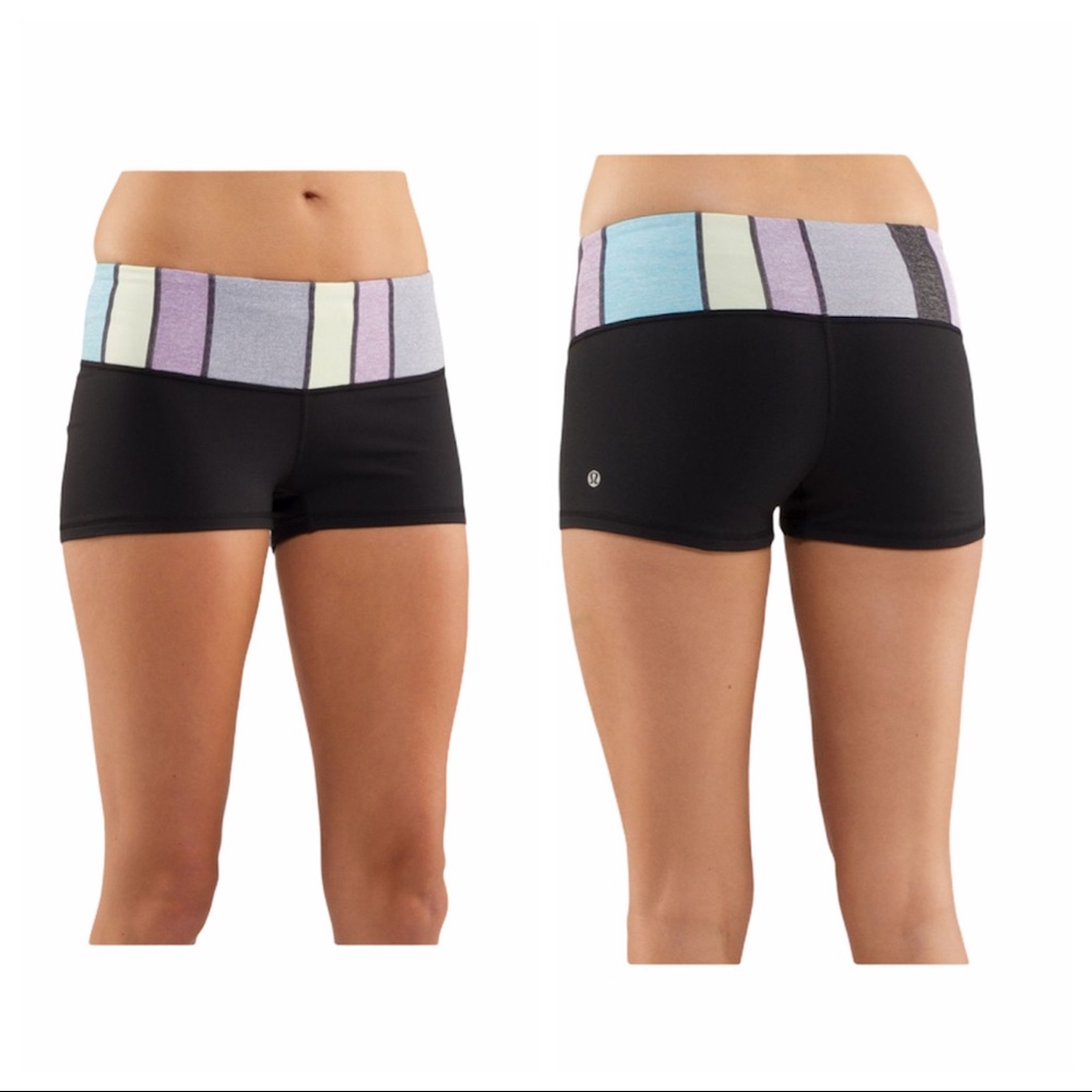 Lululemon striped black quilt 17 boogie shorts